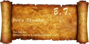 Borz Tivadar névjegykártya